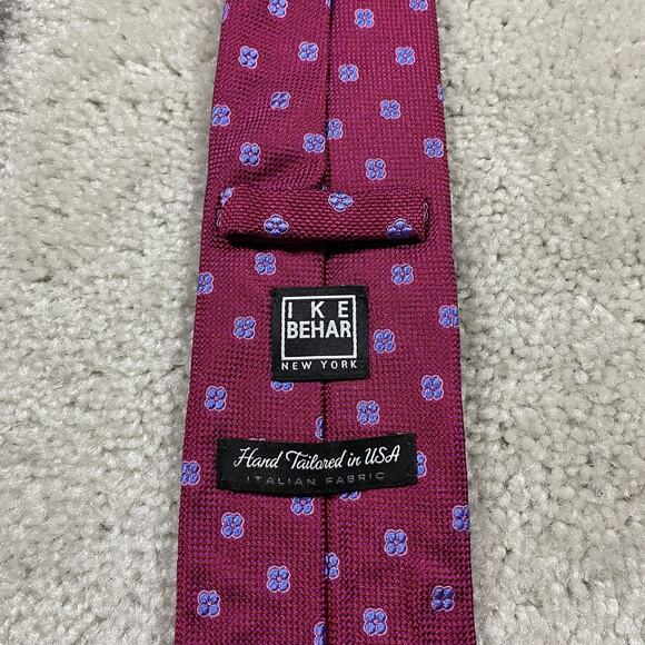 Ike Behar Tie Mens Silk Floral Woven Italy Hand Tailored Classic USA Designer - Picture 4 of 6
